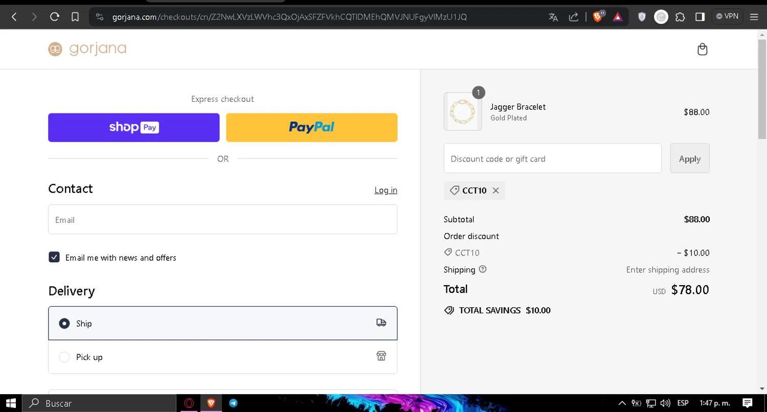 How to apply Gorjana coupon code
